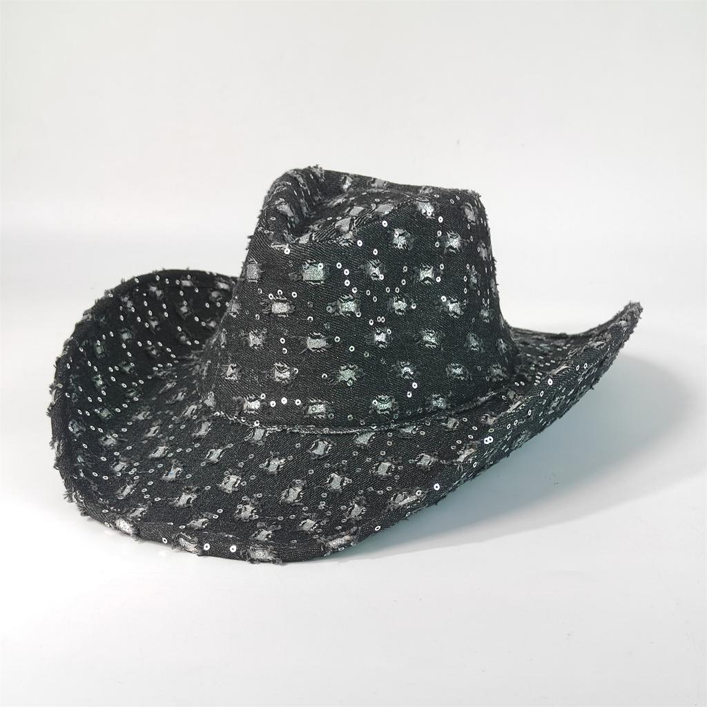 Western Denim Cowboy Hat For Women Men Felt Wide Brim Cowboy Cowgirl Hat For Party Costume Dress Up Cosplay Cowboy Hat
