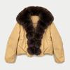 New cotton-padded clothes imitation fox fur collar down cotton clothes women's short fashion loose pie to overcome the thickness of the coat