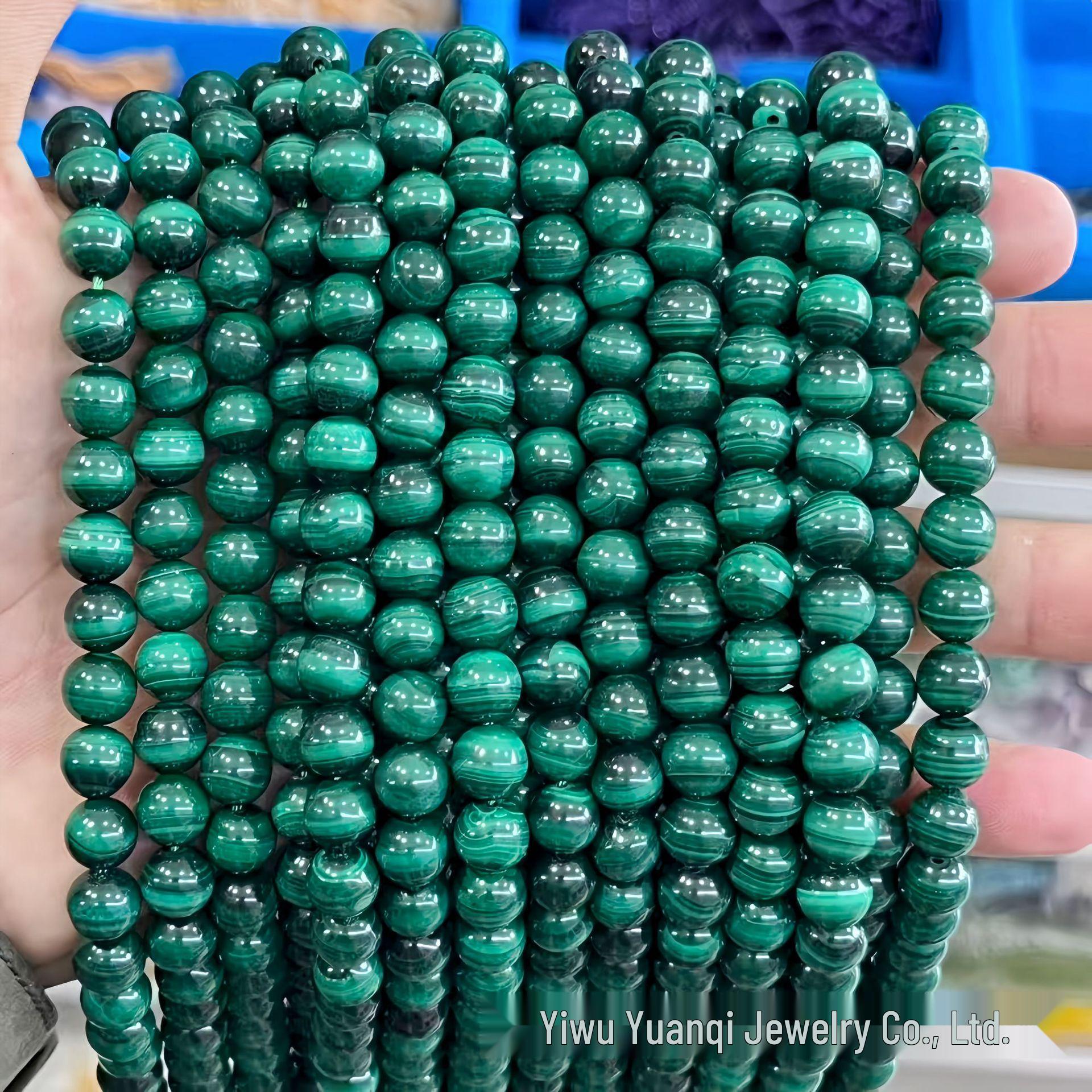 

Натуральные малахитовые круглые бусины 7A качества для DIY аксессуаров к ювелирным изделиям - Ручная работа, полуфабрикаты 4mm strand/~90 pieces малахитовая зелень/естественный