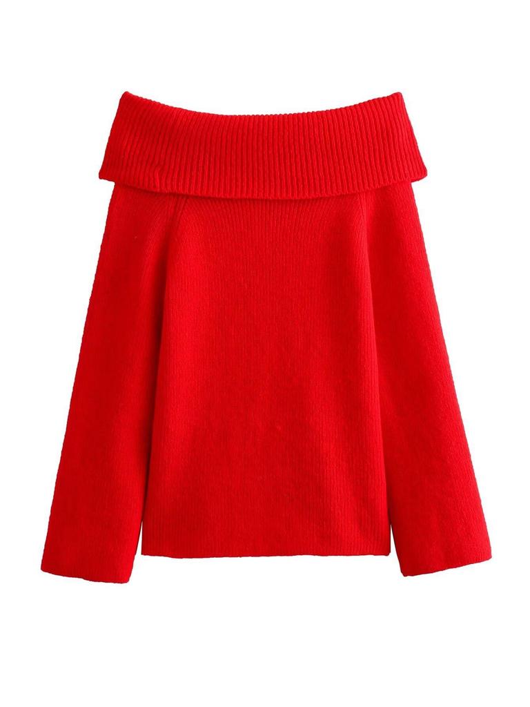 Women's Off Shoulder Sweaters Long Sleeve Oversized Ribbed Knit Going Out Spring Fall Tops Blouse Trendy Loose Pullover Sweaters Tops for Women