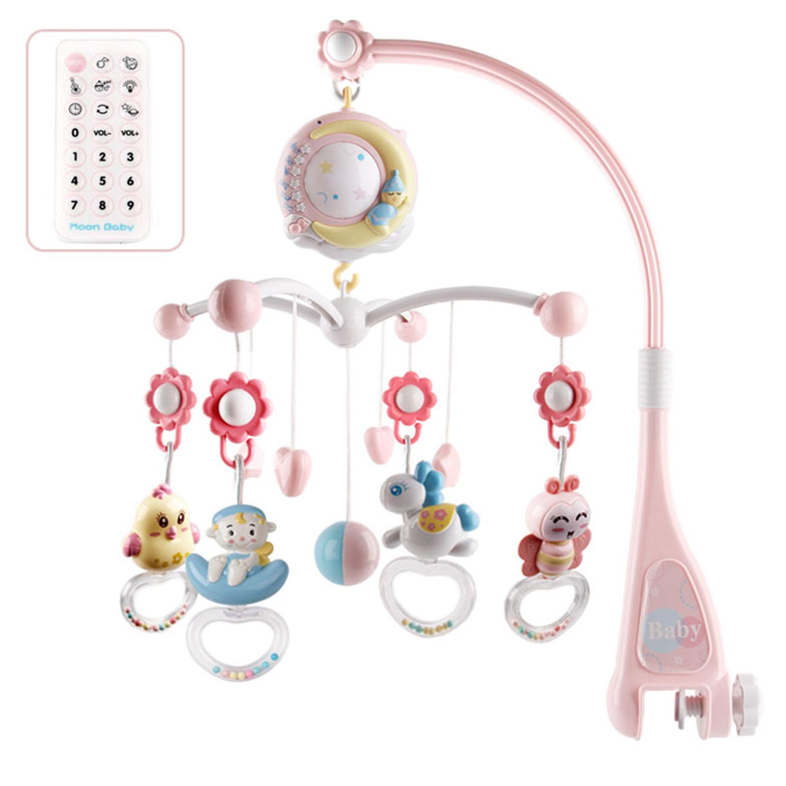 

Кольцо-колокольчик для детской кроватки 0-18 месяцев, музыкальный прикроватный колокольчик, проекция детских комфортных игрушек розовый