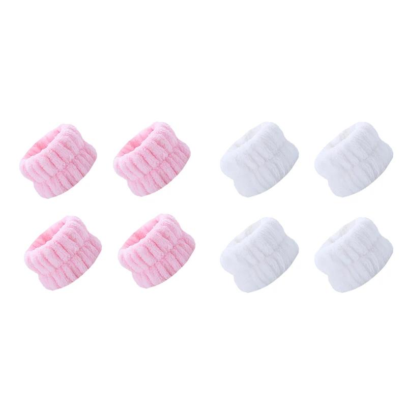 2/4/8PCS Reusable Wrist Washband Microfiber Wash Towel Band Wristband for Washing Face Women Girl Yoga Sport Wrist Sweatband