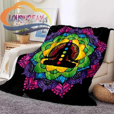 Blume des Lebens und Datura Stramonium Datura, Flanell, warm, weich, modisch, Plüsch, Überwurf für Sofa und Bett, für Picknick