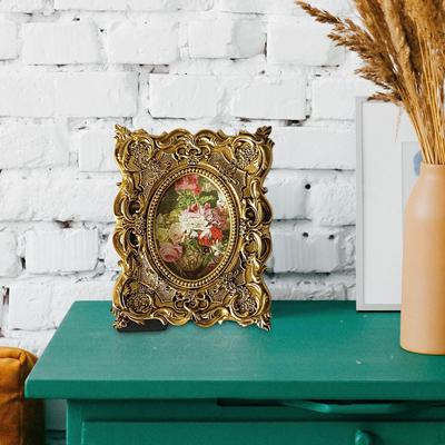Ornate Photo Frame Small Resin Picture Desktop Wall for Living Room