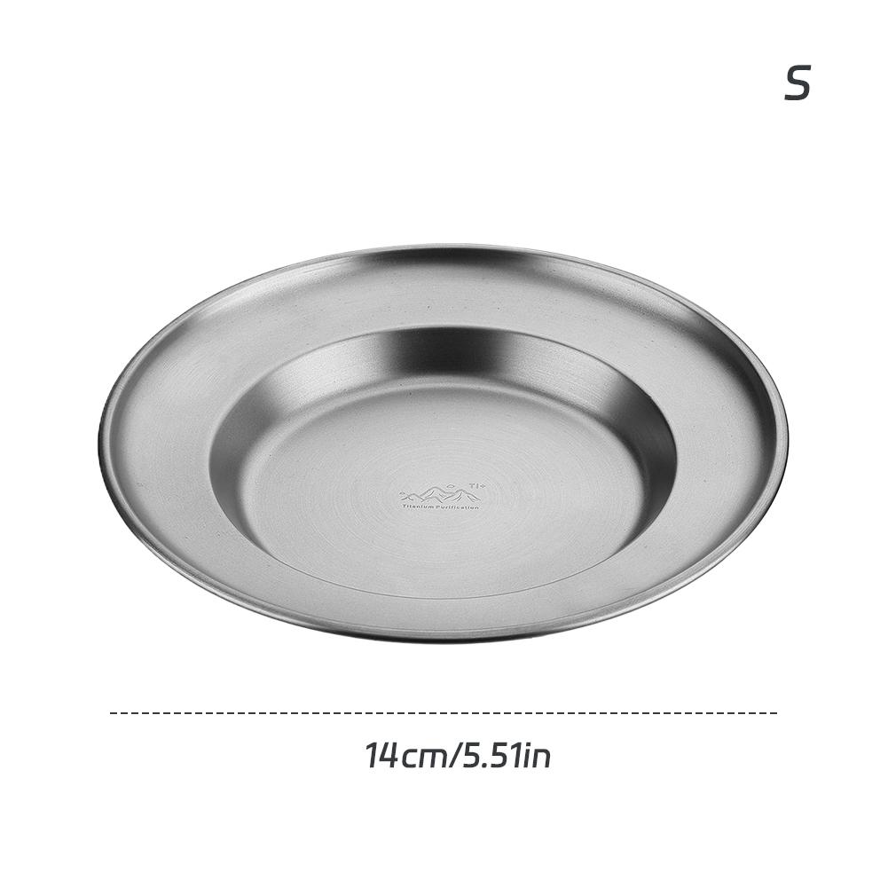 Titanium Camping Plate Travel Tableware Stackable Camping Supplies Backcountry Dinnerware for Backpacking Picnic Equipment