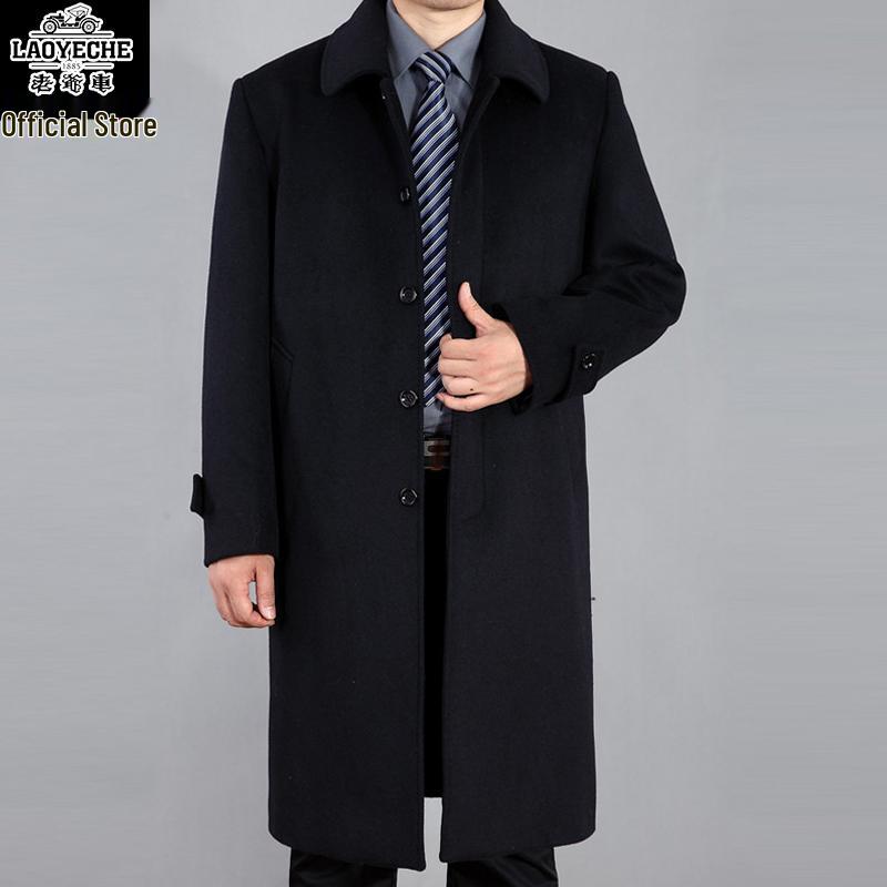 Pánský kabát z kašmírové vlny: Klasický dlouhý trenčkot na podzim/zimu