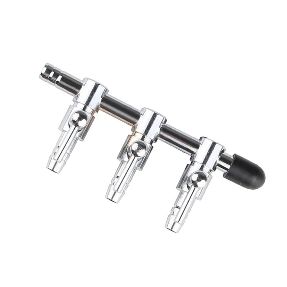 Professional 3 Way Inline Air Pump Flow Lever Splitter for Aquarium Pond Aerator Oxygen Tube Distributor Stainless Steel 4Mm