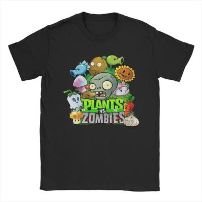 Plants vs. Zombies T-Shirts für Unisex Lustige reine Baumwolle T-Shirts Rundhals Kurzarm T-Shirt Geschenkidee Kleidung
