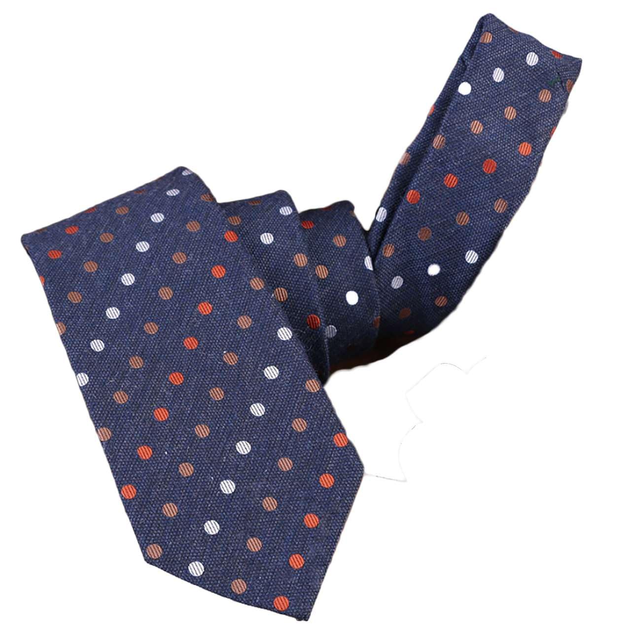 

[White Fang] Polyester Polka Dot Necktie, BusinessCasual Fashion, One Size Fits All, Men s, NC126 (Navy)
