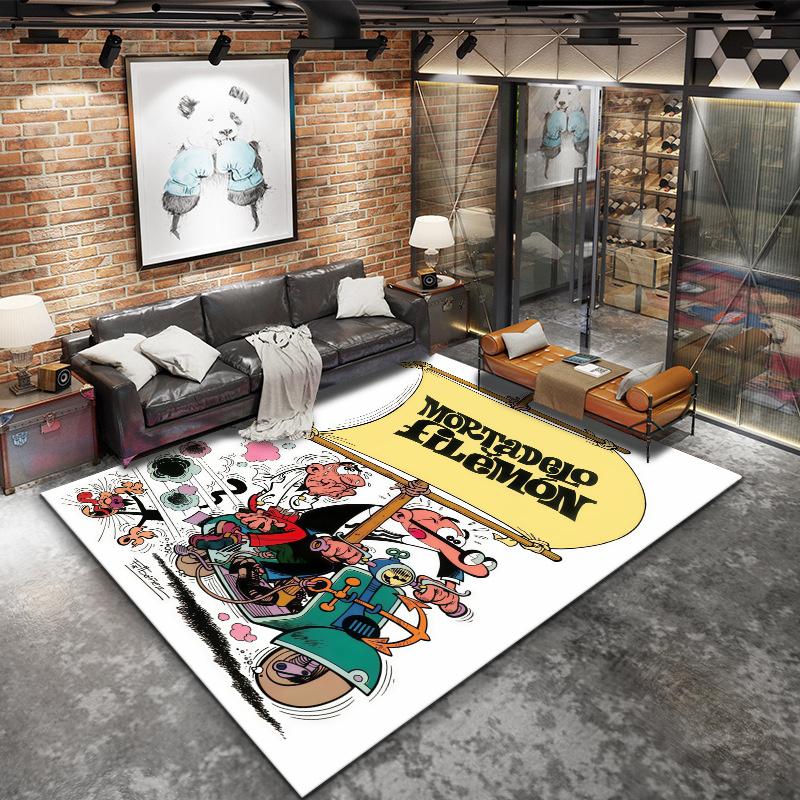 Mort Phil Mortadelo Y Filemon Carpet Rug for Living Room Bedroom Home Sofa Decoration,Kids play Nonslip Floor Mat