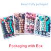 New 100Pcs/Box Yak Cow Silicone Focal Beads Printed Round Lentil Bead Kits DIY Keychain Bracelet Accessories For Jewelry Making