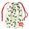 Gakken Staiful Very Hungry Drawstring Lunch Bag with Dot K10072 "The Caterpillar" Gusset, Large, Pattern,