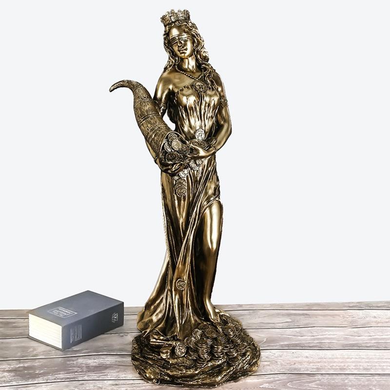 Greek Goddess of Wealth Statue: Lucky Decoration for Desk or Office