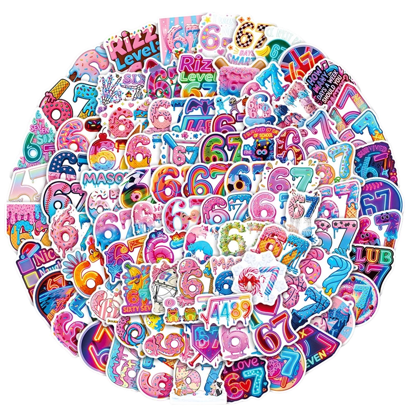 

120 Sheets Of Neon Stickers For Decorating Laptops, Water Bottles, Personalized Hand Account Stickers one size