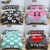3D LOVE Print Polyester Bettwäsche-Sets Kinder Kinderbezüge Jungen Bettwäsche-Set für Teenager King Size Bettwäsche-Set