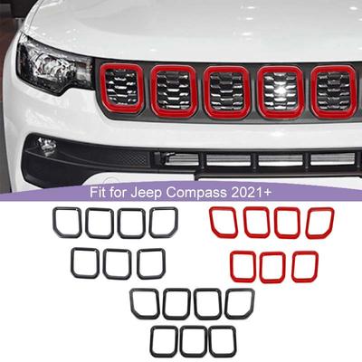 Araba Izgarası Motor Kaputu Dekorasyon Örtüsü Çıkartmaları Jeep Compass 2021 Üzeri İçin ABS Araba Dış Aksesuarları