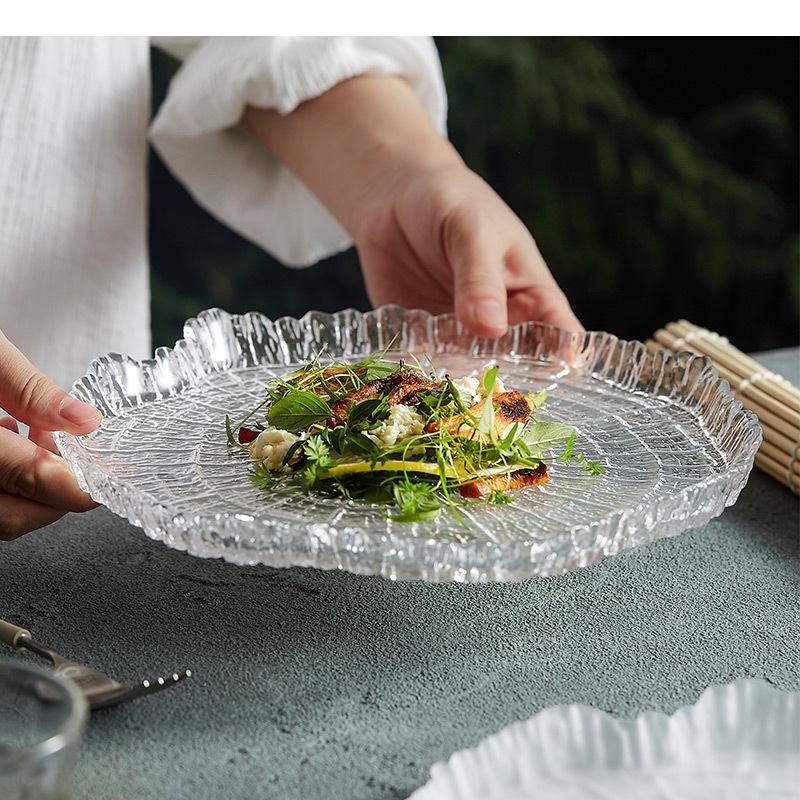 Annual Ring Glass Plate Breakfast Salad Hotel Molecular Cuisine Cooking Dishes Nordic Home Kitchen Utensils