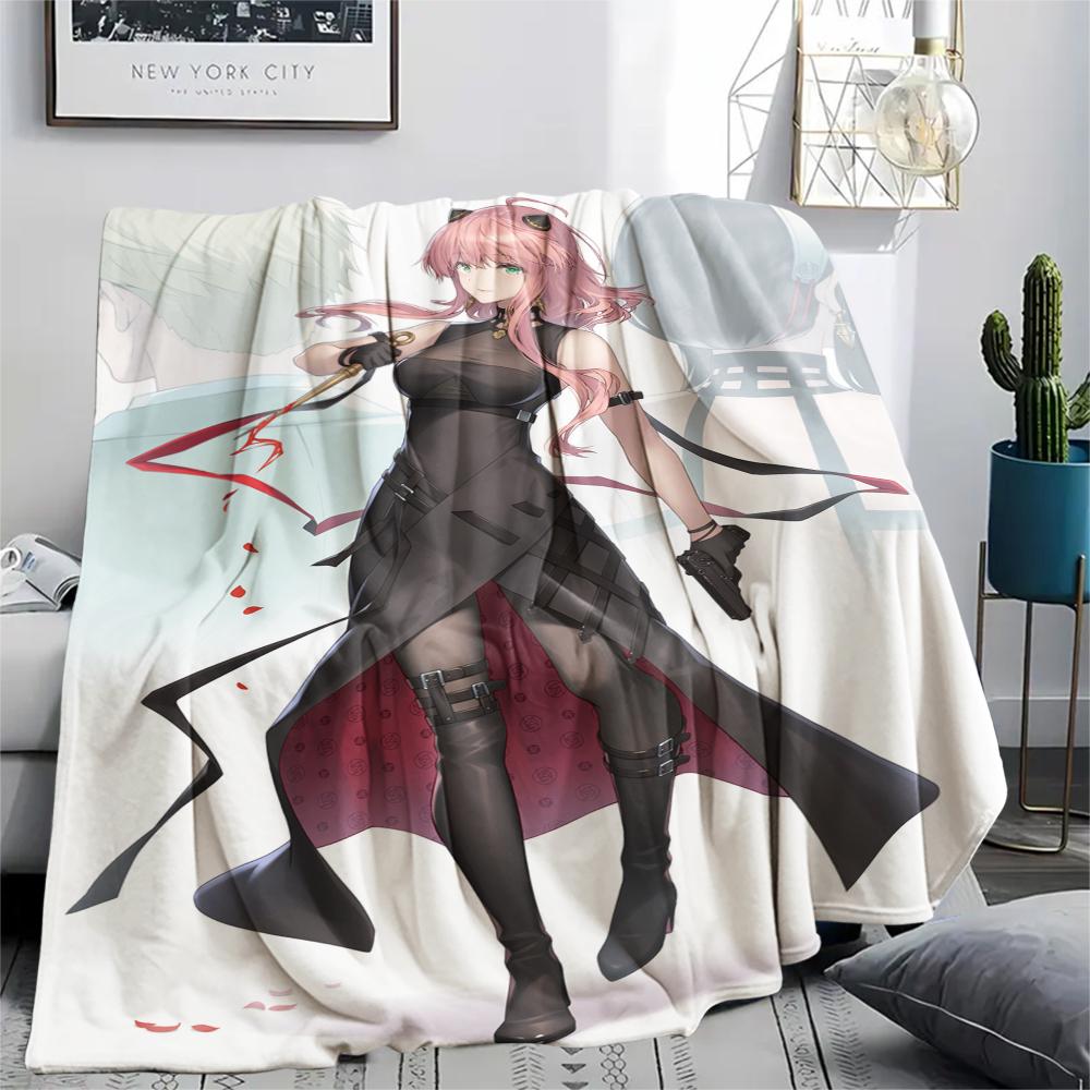 1Pc Cartoon Print Flannel Blanket, High Quality Comfortable for All Seasons, Home Decor, Warmth and Comfort, Perfect for Christmas Birthday Gift