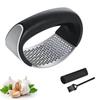 Garlic Press Rocker Set, Stainless Steel Garlic Mincer Crusher - Kitchen Gadgets Garlic Chopper, Silicone