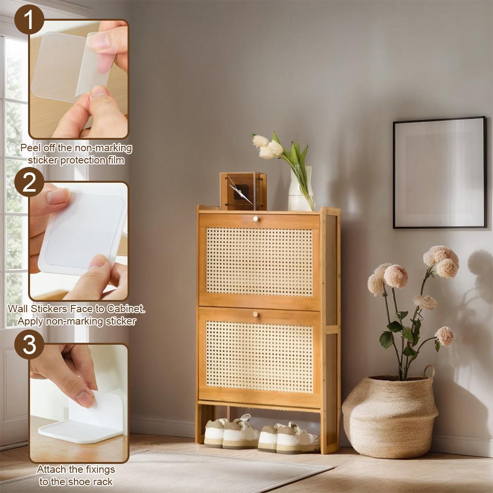 Freistehendes Schuhregal mit 2 Klappschubladen Schuhaufbewahrungsschrank für den Eingang Verschleißfest Verstellbare Regale Regal für Innen und Außen