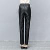 Faux Leather Plush Thickened High Waist Elastic Korean Size Pu Pants Women's  Fashion  Pants Women Clothing