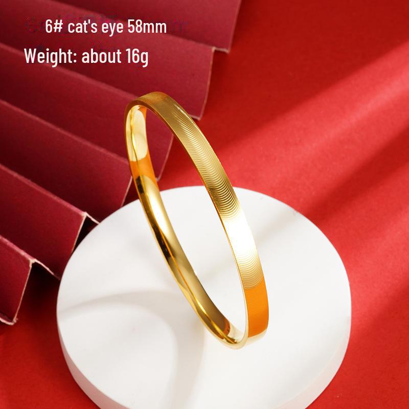 Women's Vietnamese Gold Sand Bracelet: Long-lasting Color, Ancient Heritage, Two-Life Happiness, Simulated Copper Alloy, Four-Leaf Clover Design.