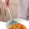 Spatola in silicone Manico lungo in faggio Commestibile Resistente al calore Lavabile in lavastoviglie Padella antiaderente Pentola da cucina Utensili da cucina Forniture da cucina