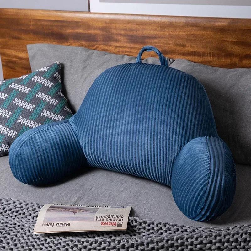 

Мягкая подушка для изголовья кровати Подушка на талию Однотонный плюш с ручкой Подушка на сиденье Для беременных женщин Защита талии Подушка-подголовник Small 65x45cm темно-синий