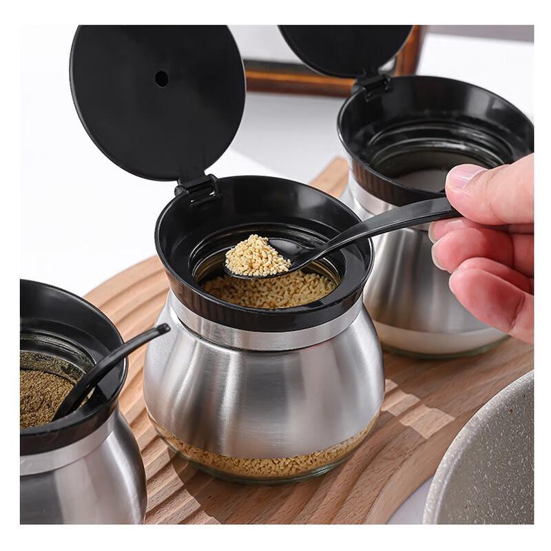 Glass Seasoning Jar Set with Spoons