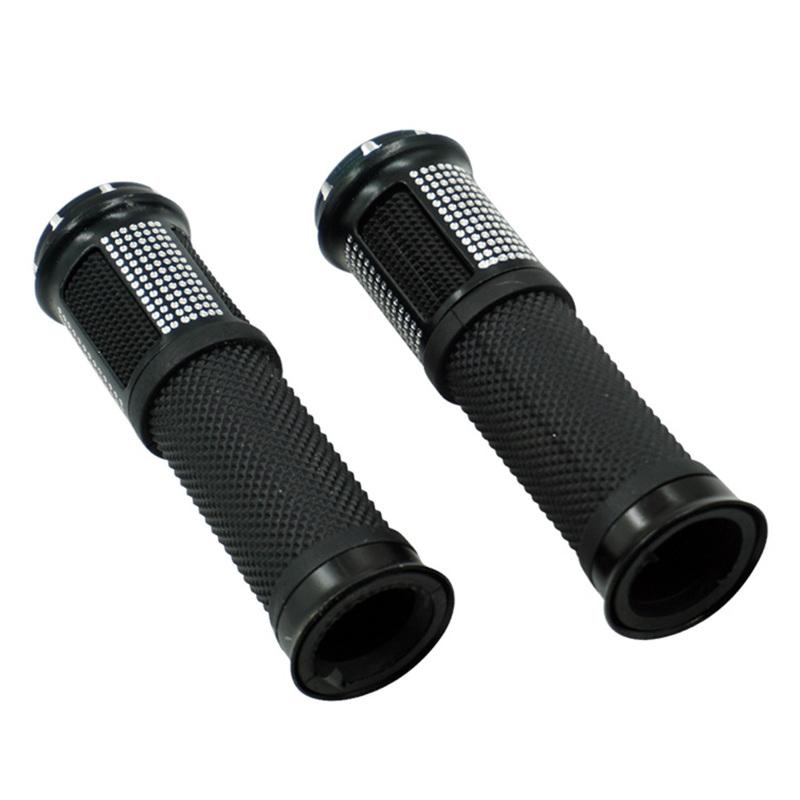 1 pereche de mânere de mână pentru motociclete CNC aluminiu din cauciuc moale mânere de ghidon de accelerație universale 7/8" stânga