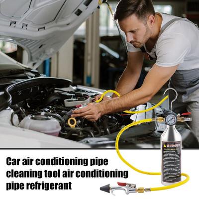 Air Conditioner System Flush Kit Car Air Conditioner System Flushing Set High Performance Automotive AC Pipe Cleaner Tool With