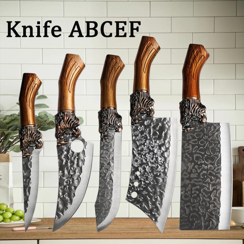 Handmade Forged Kitchen Knife Meat Cutting Knives Boning Knife Multifunctional Kitchen Knives Forge Knives Slicing Knife