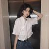 Spring and Summer New Simple Style Polo Shirt Zipper Short-sleeved Shirt Women's Design Short Cardigan Top