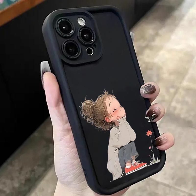 Minimalist Print of an Angry Girl Case For Samsung S25 Ultra Cases Galaxy S24 Plus S23 FE S22 A56 A36 A16 A55 A54 A53 A52 Cover