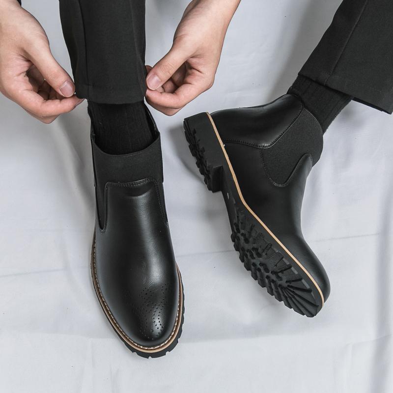 Fashion Autumn Winter Business Men Ankle Boots European American Casual Light Comfortable Brand Chelsea Boots Social Boots Size 38-46