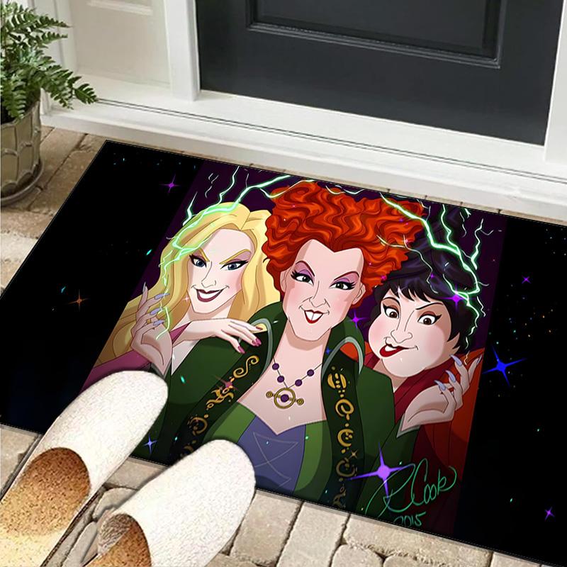 1PC Rug Witch Sisters In The Moonlight Carpet, Chair Rug,Area Rug for Office Bedroom Living Rooms Bedroom, Doormat Decor Christmas Fan Gifts