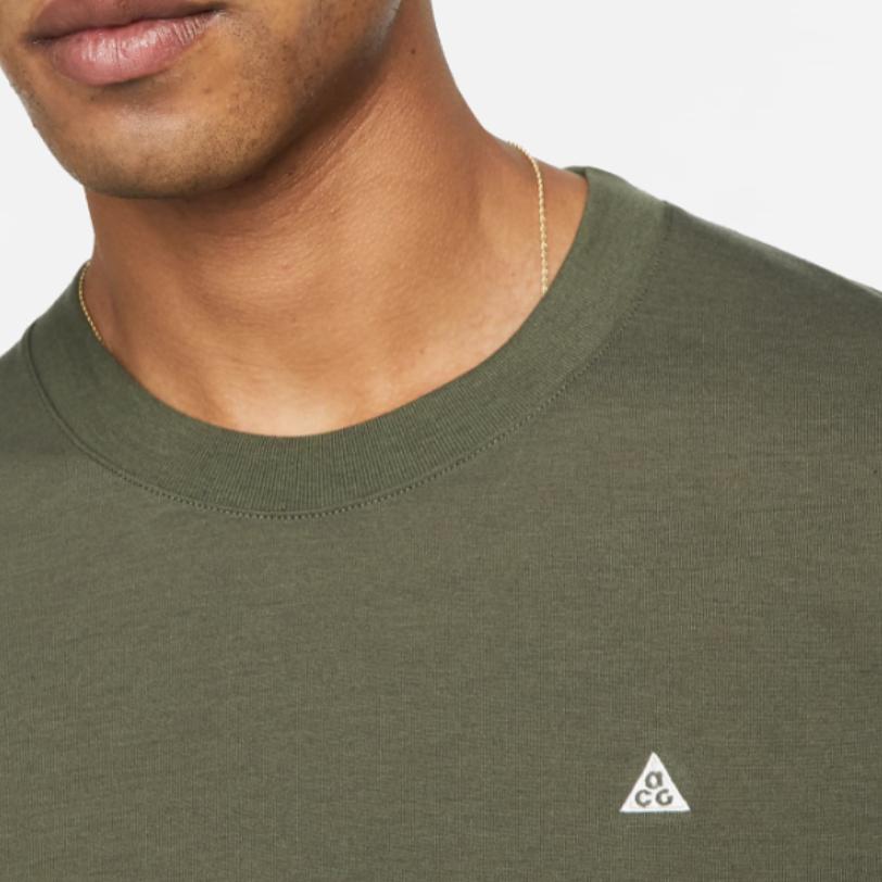 Nike Dri-FIT ACG Goat Rocks Embroidered Logo Crew Neck Loose Long Sleeve T-Shirt Men Tops Olive-Green DO9269-325