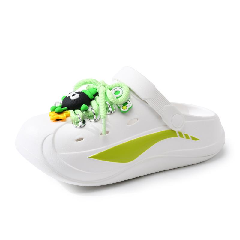 heightened platform hole shoes women wear non-slip slippers EVA beach cute cartoon bag head sandals