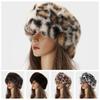 Animal Pattern Leopard Print Hairband Rabbit Fur Winter Elastic Headband Fluffy Headband  Outdoor