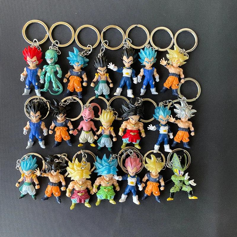 Dragon Ball Son Goku Mini Cute Kawaii Keychain Action Figure Anime Model Cartoon Bag Doll Pendant Figurine Toys Gift 1Pcs Random
