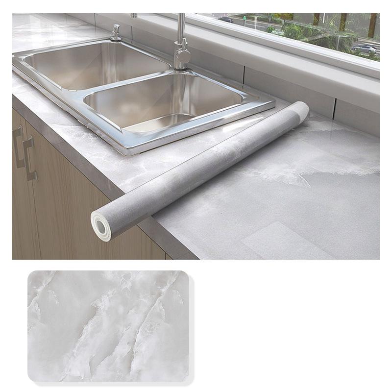 Imitation Marble Thickend Self-adhesive Kitchen Cooktop Protective Film Marble Desktop Film High Temperature Oil Resistant Sticker