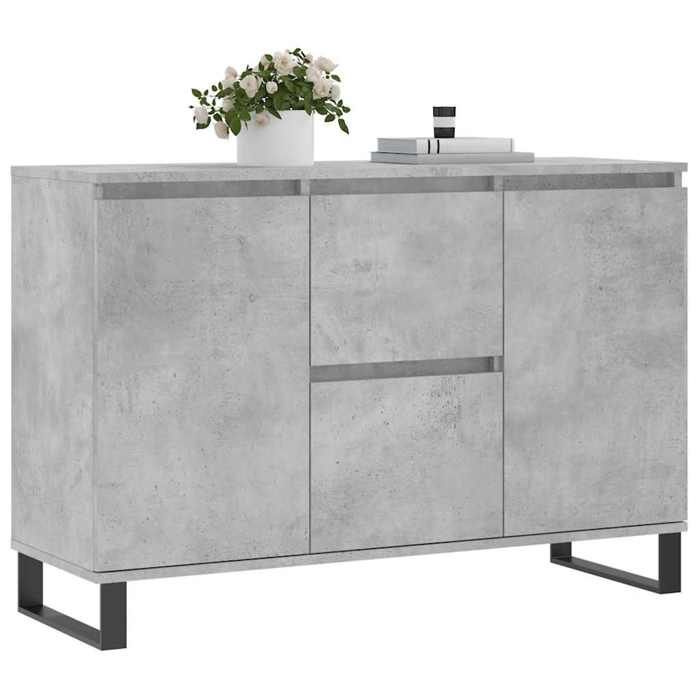 VidaXL Buffet, Sideboard with Legs, Storage Cabinet, Living Room Organizer, Interior Living Room, Concrete Grey 827216