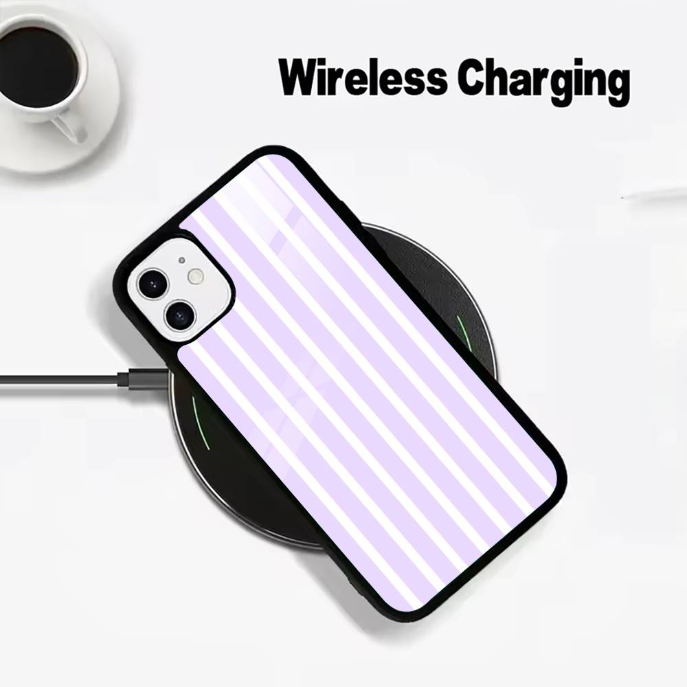 Nice -colorful -stripes For IPhone17 16 15 14 13 12 11 Plus Pro Max Plus Wireless Charger Phone Case