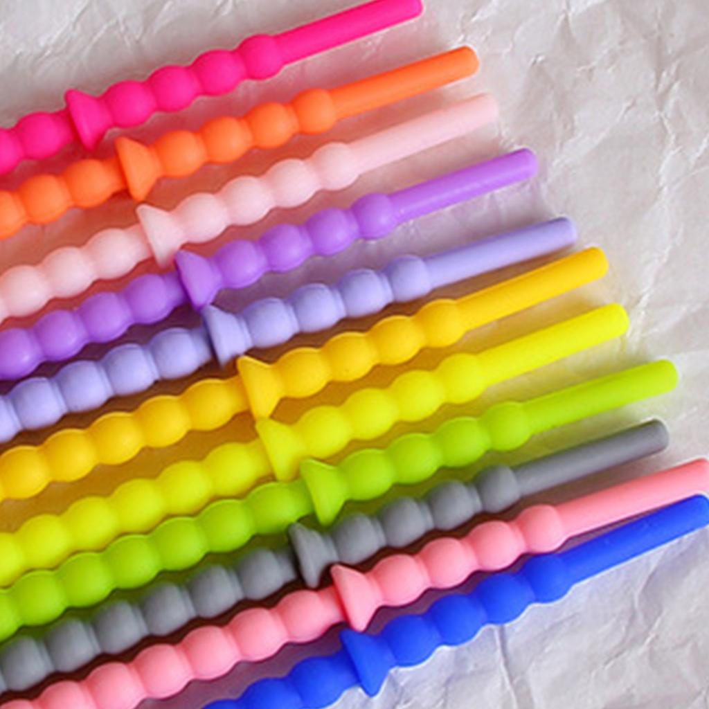 DIY Jewelry Key Chain Self-Locking Lanyard Strap Candy-Colored Little Flower Silicone Rope 25cm Dress Tags Rope