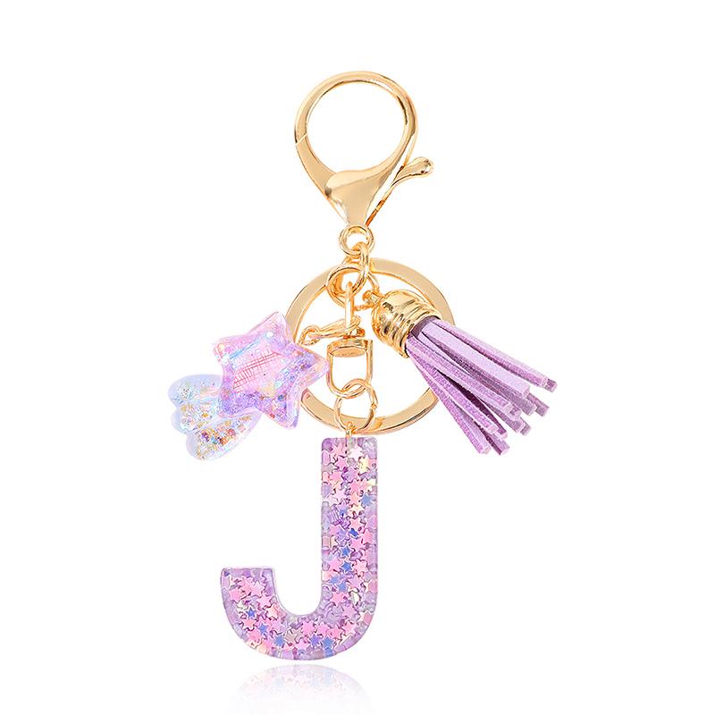 Diy A-Z Letters Keychain Metal Holder Pendent Key Chain Women Car Key Ring Simple Letter Name Key Party Gift Jewelry