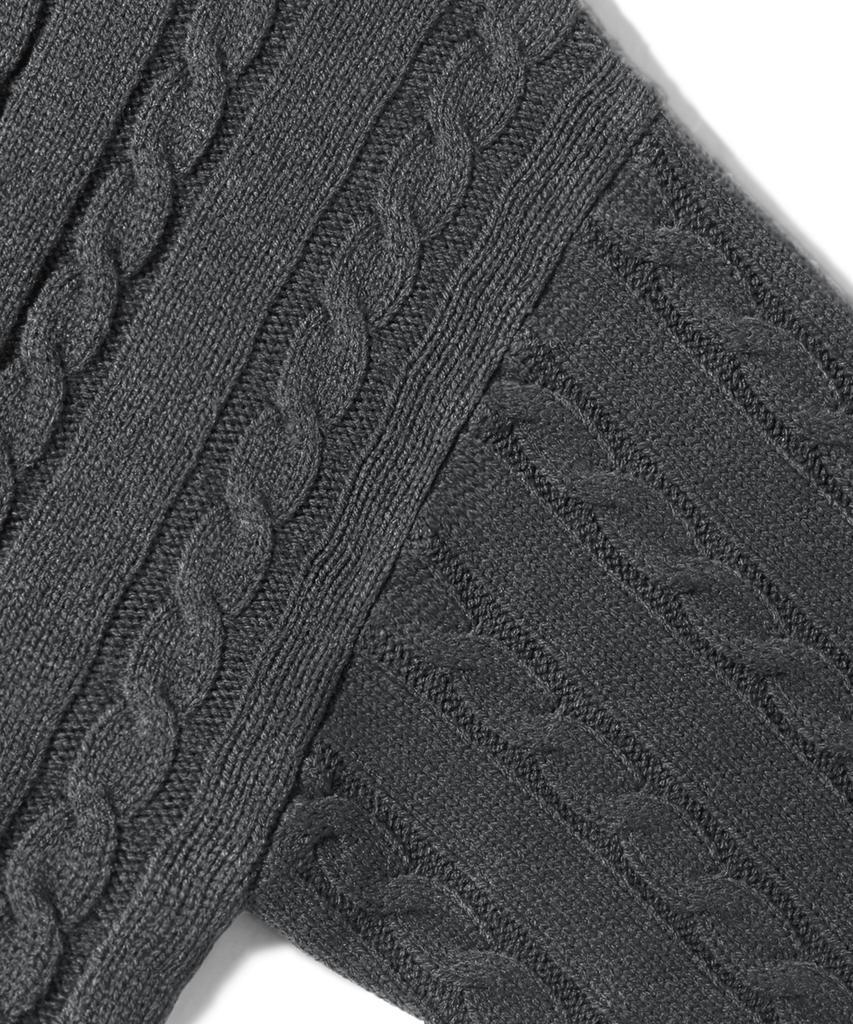 TRILLION Washable Half-Zip Collared Cable Knit (Charcoal)