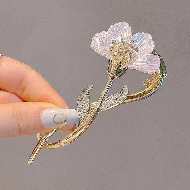 Chinese style colorful butterfly grab clip female summer head large shark clip Guochao antique design fairy hairpin
