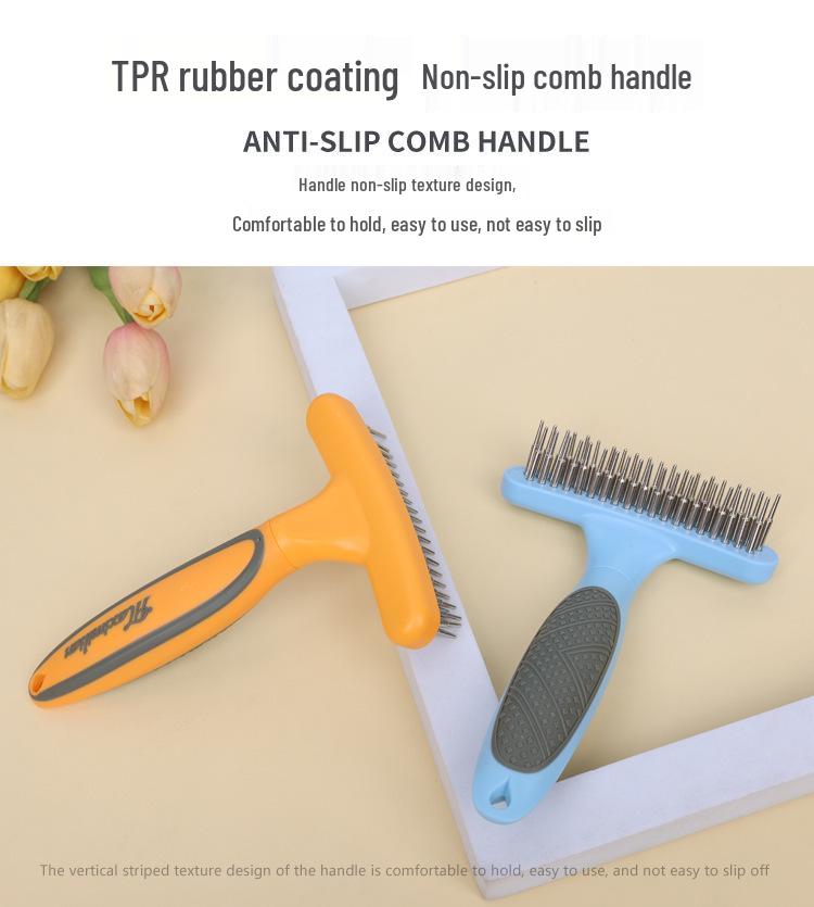 Double Row Nail Rake Comb for Dogs – Grooming Brush for Knot Removal and Pet Care