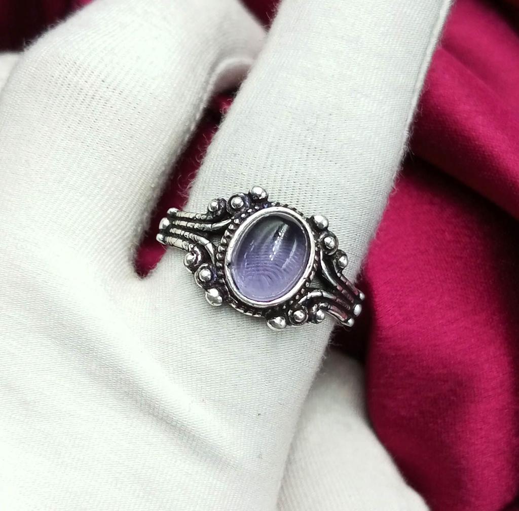 Larimar Gemstone 925 Sterling Silver Plated Boho US SZ 8 Ring Jewelry NCR-R560