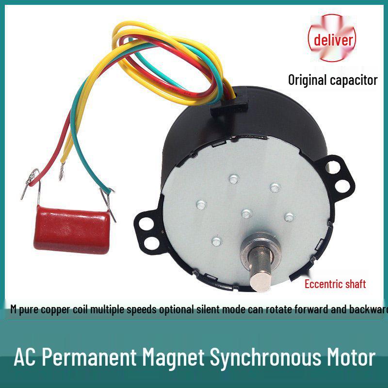 50KTYZ 6W 220V AC Permanent Magnet Synchronous Motor, Forward/Reverse, Low Speed Mini Electric Motor